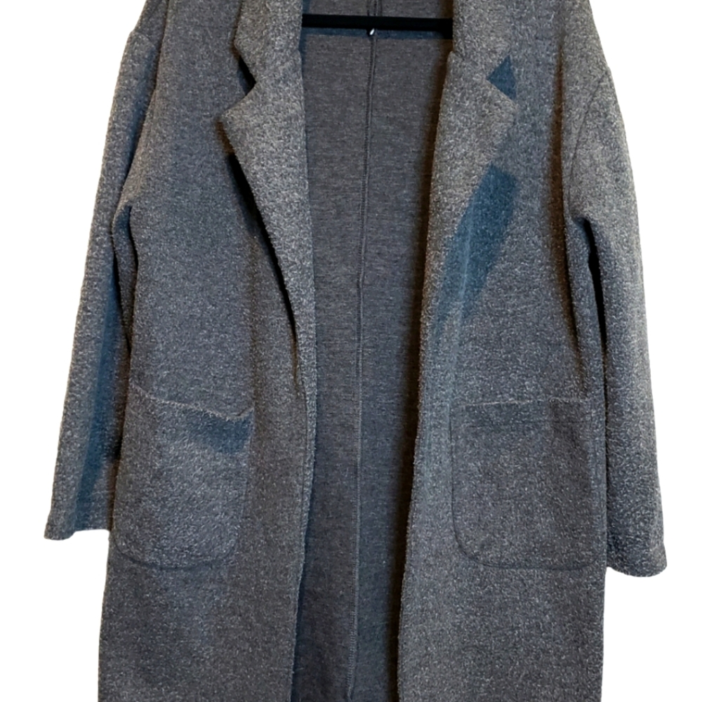 Zara Fleece Charcoal Grey Jacket with Pockets